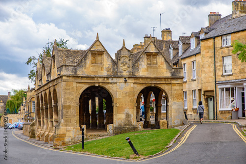 Market Hall in Chipping Campden, a small market town in Cotswolds area, England, UK photo