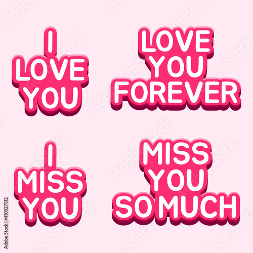 writing social media words I love you, love you forever, i miss you, miss you so much photo