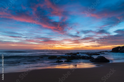 High cloud beautiful dawn at the beach © Merrillie