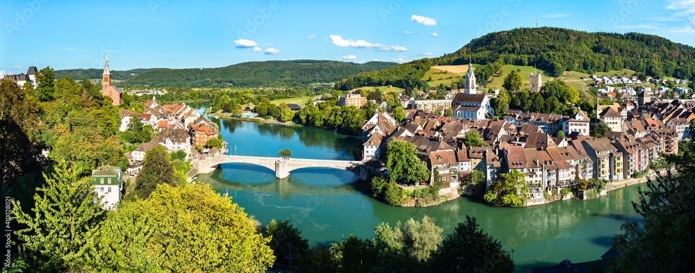 Laufenburg at the Rhine River in Switzerland and Germany