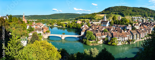 Laufenburg at the Rhine River in Switzerland and Germany photo