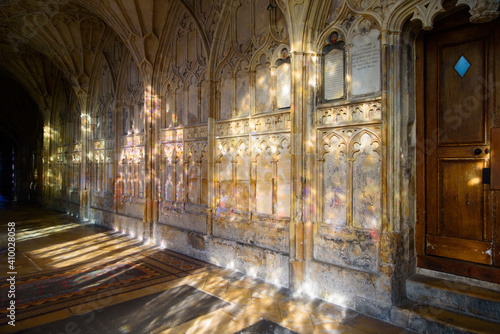 The cloisters of Gloucester Cathedral in Gloucester  England  UK