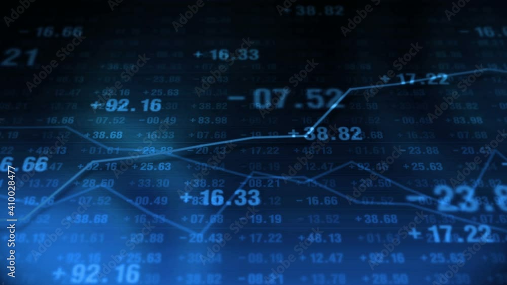 Line graph and numbers in stock market. Business Success and growth concept. Abstract financial chart on screen display. Loop animation. Line graph and numbers in stock market. Business Success and growth concept. Abstract financial chart on screen display. Loop animation.