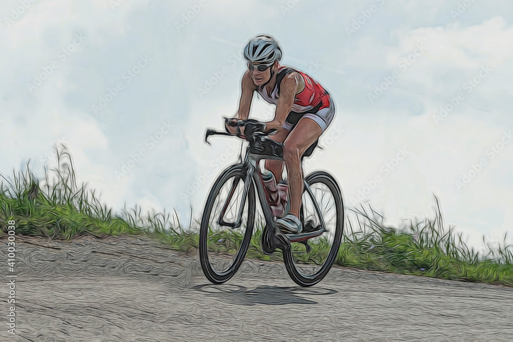 Fototapeta premium Cycling in the country side