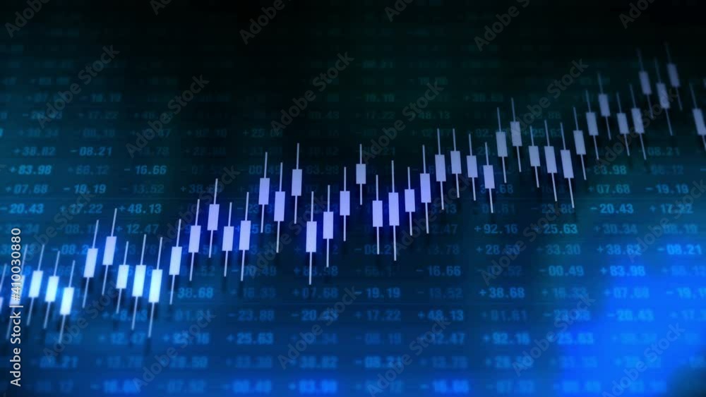 Graph and numbers in stock market. Success and growth concept. Business candle stick graph. Abstract finance on screen display. Loop animation. Graph and numbers in stock market. Success and growth concept. Business candle stick graph. Abstract finance on screen display. Loop animation.