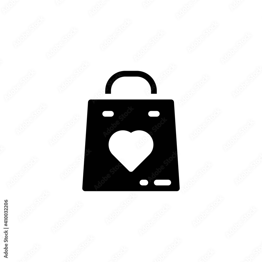 shopping bag icon with heart illustration in solid style isolated on white background. sign symbol for valentine event. EPS 10 shopping bag icon with heart illustration in solid style isolated on white background. sign symbol for valentine event. EPS 10
