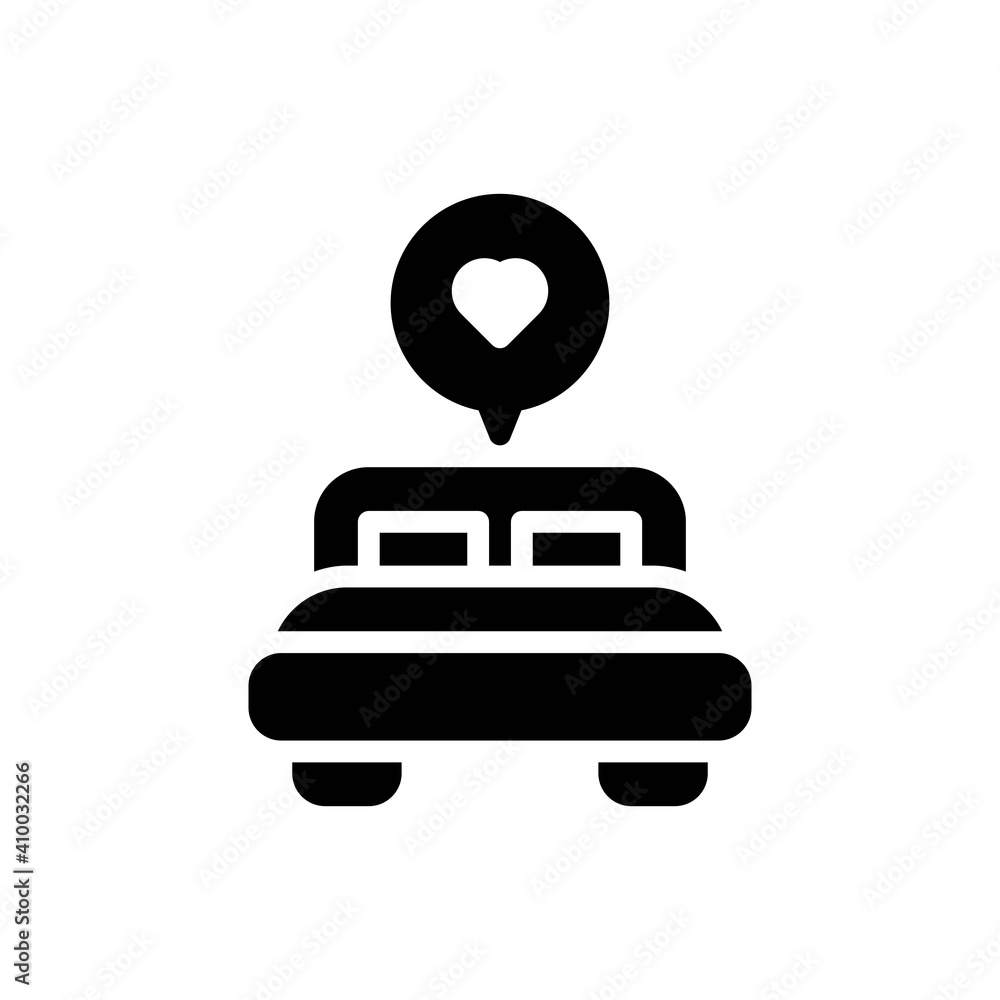double bed icon with love illustration in solid style isolated on white background. sign symbol for valentine's day. EPS 10 double bed icon with love illustration in solid style isolated on white background. sign symbol for valentine's day. EPS 10