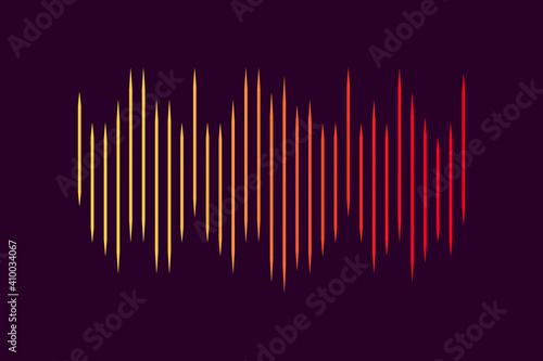 Vector sound wave. Abstract technology background. sound wave purple orange for flyer design. Stock image. EPS 10.