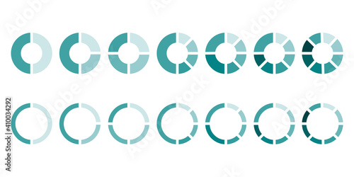 Pie sector rings on white background. Business infographic template. Vector stage. Round shape. Stock image. EPS 10.