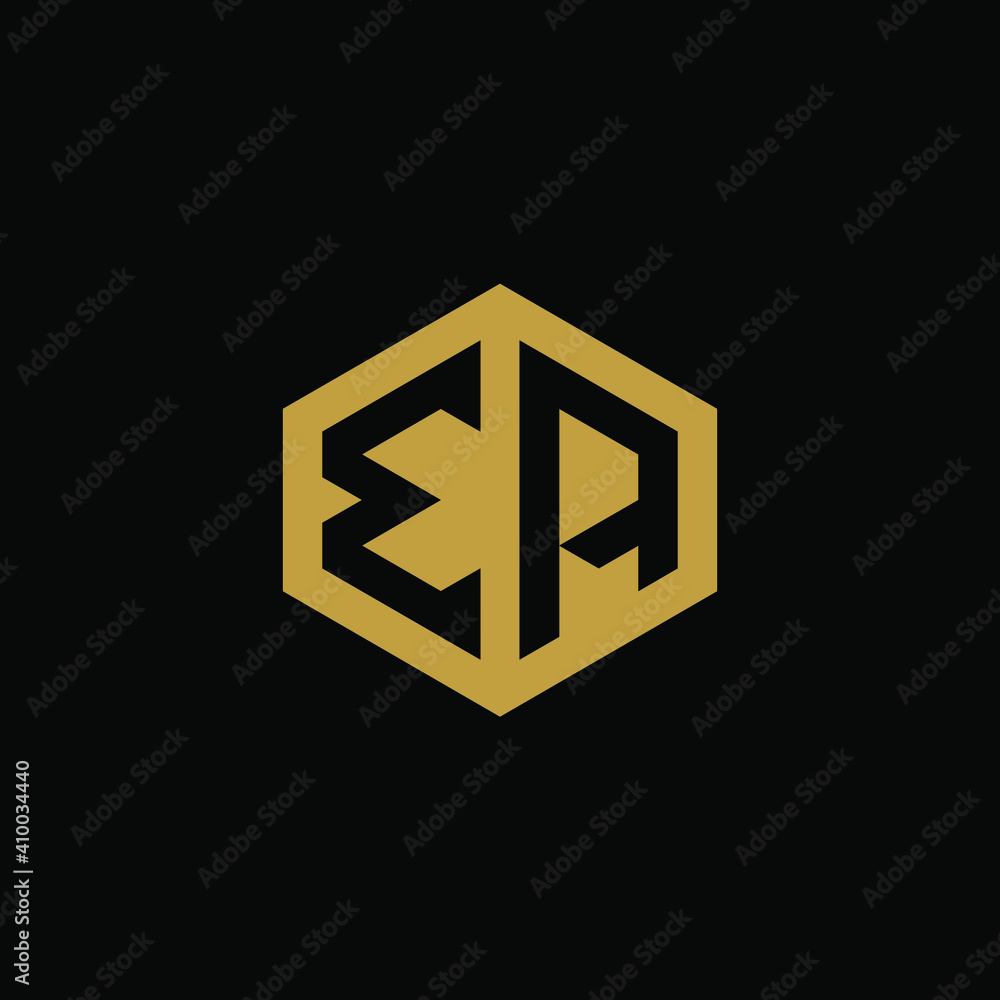 Initial letter EA hexagon logo design vector Initial letter EA hexagon logo design vector