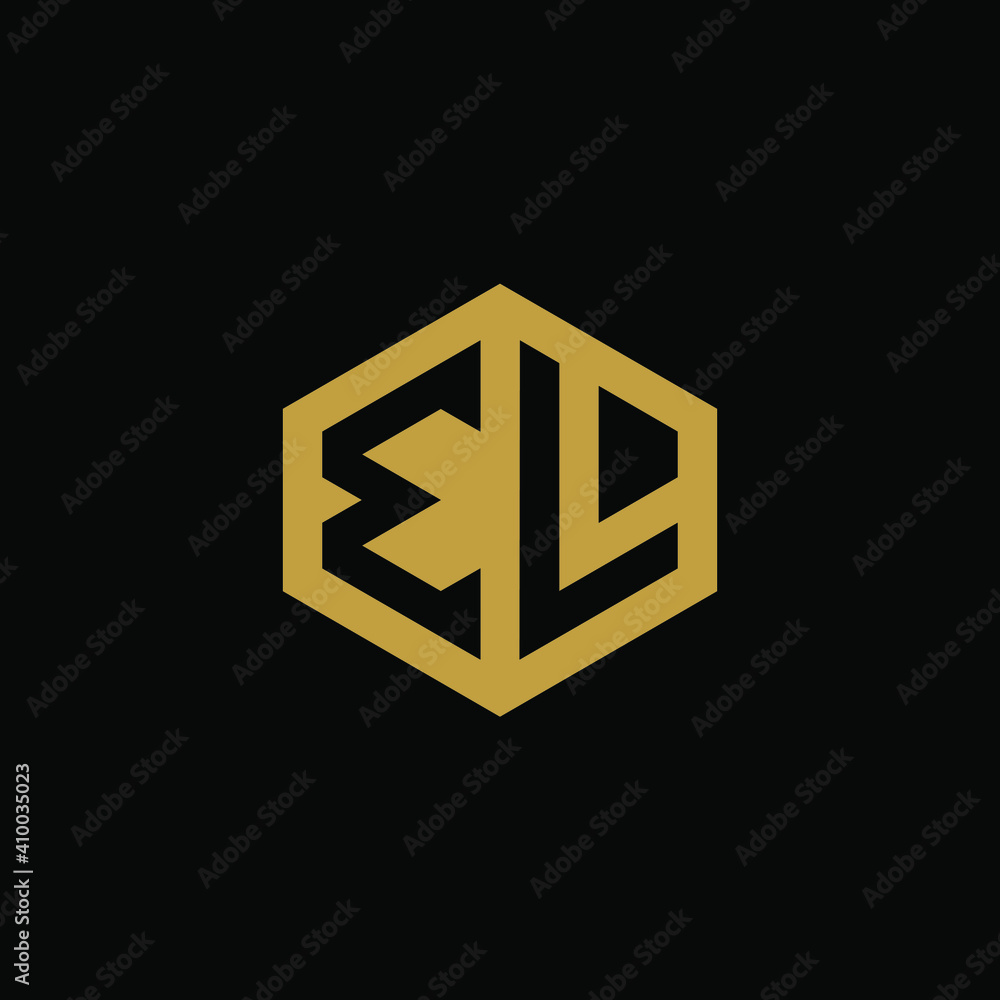 Initial letter EL hexagon logo design vector Initial letter EL hexagon logo design vector