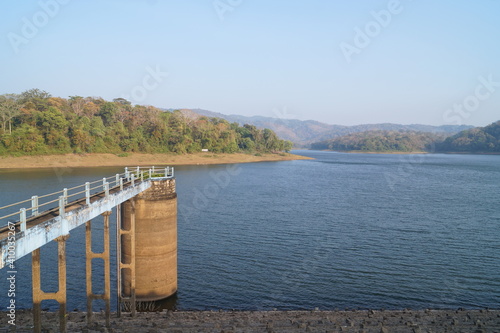 Reservoir of vazhani dam, Thrissur, Kerala, India photo