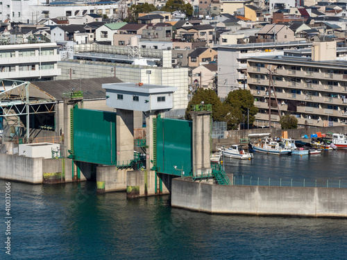 三十間堀川の水門 photo