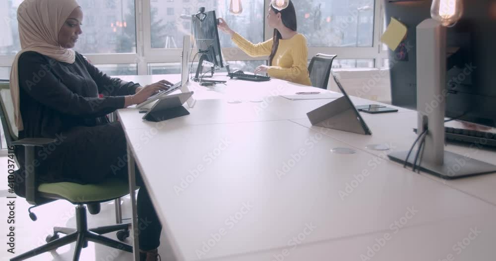 Start up business with diverse happy people in the office Start up business with diverse happy people in the office