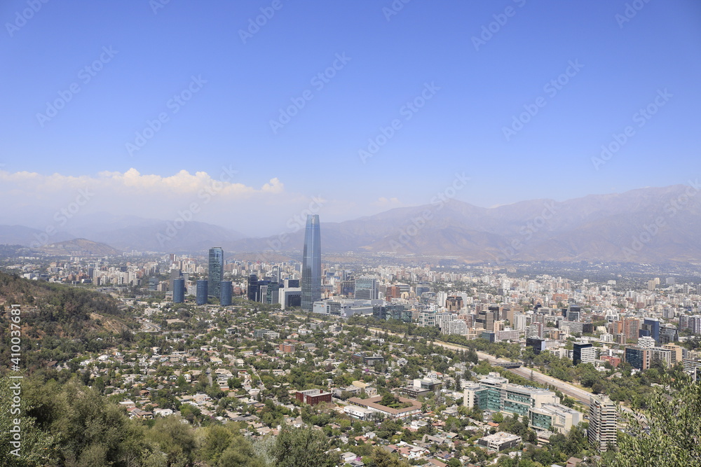 vista panorámica de la ciudad Metropolitana de, Santiago de Chile.