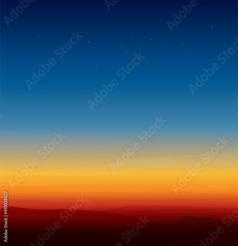 sunset mountain landscape background vector illustration