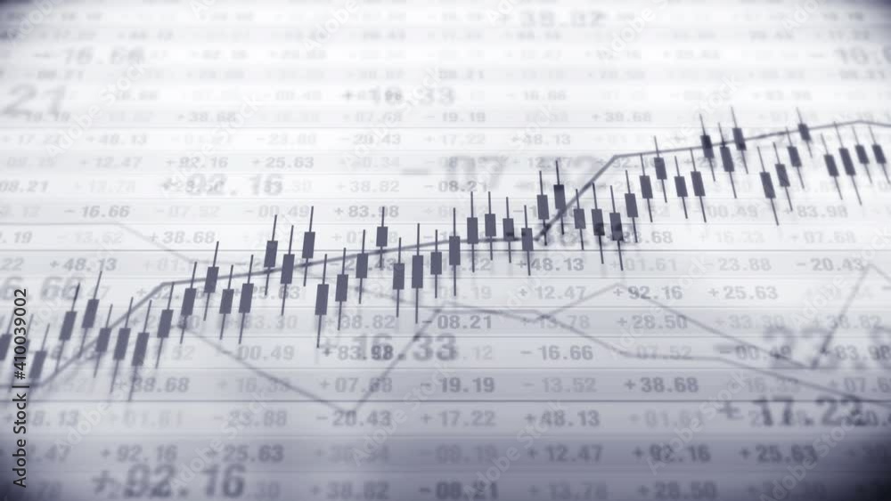 Graph and numbers in stock market. Business Success and growth concept. Monochrome. Abstract financial chart on screen display. Loop animation. Graph and numbers in stock market. Business Success and growth concept. Monochrome. Abstract financial chart on screen display. Loop animation.
