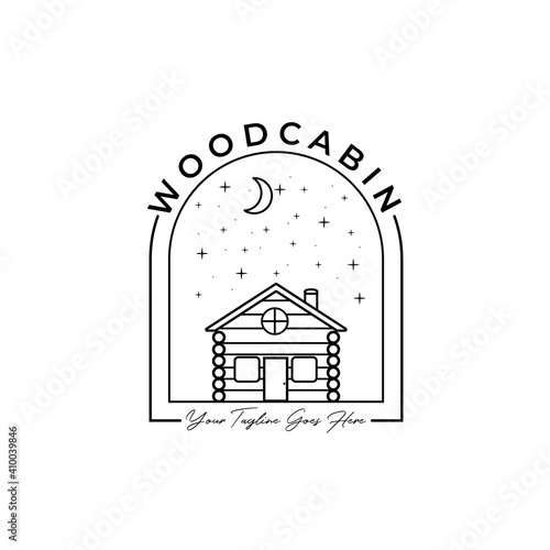 Print cabin cage logo vector illustration design graphic