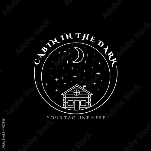 print night cabin logo vector illustration design graphic