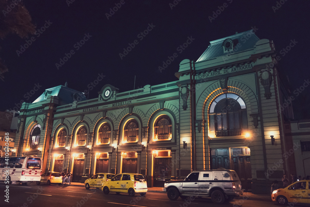 Medellin, Antioquia, Colombia. August 29, 2019. Old building of the Antioquia train station