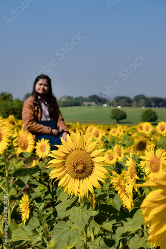 girl in a sunflower field