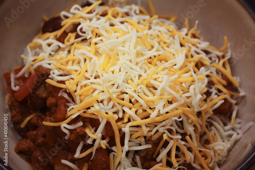Close-up of a bowl of chili