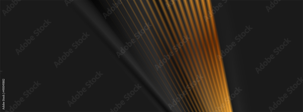Abstract vector background with black smooth stripes and bronze lines Abstract vector background with black smooth stripes and bronze lines