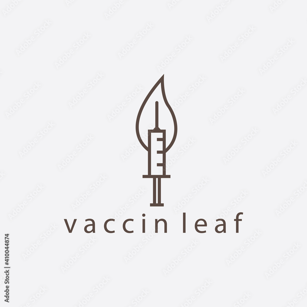 Fototapeta premium natural vaccine leaf logo vector illustration design