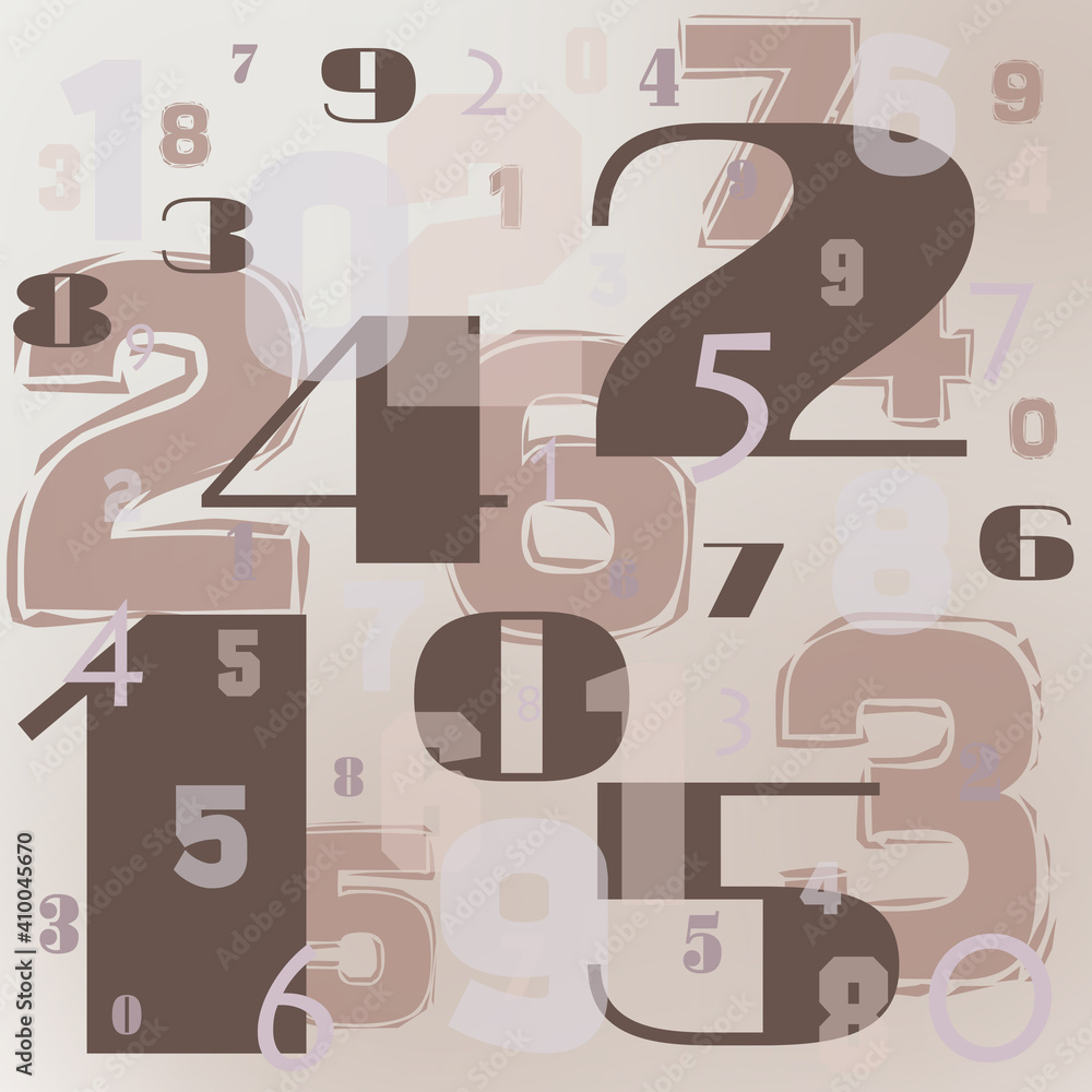 Background. Numbers. Shades of beige.