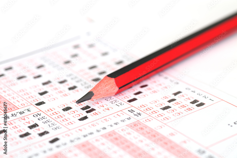 College entrance examination answer cards and pencils College entrance examination answer cards and pencils