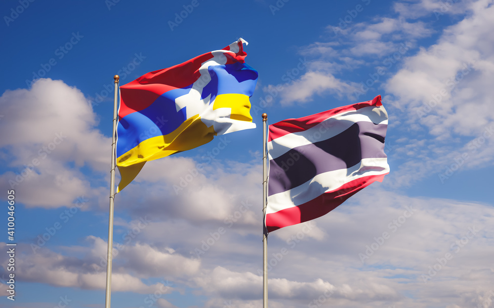 Flags of Thailand and Artsakh. Flags of Thailand and Artsakh.