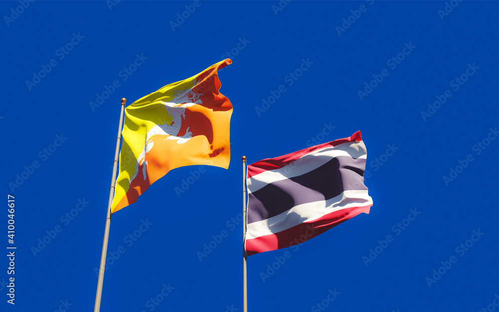 Flags of Thailand and Bhutan. Flags of Thailand and Bhutan.
