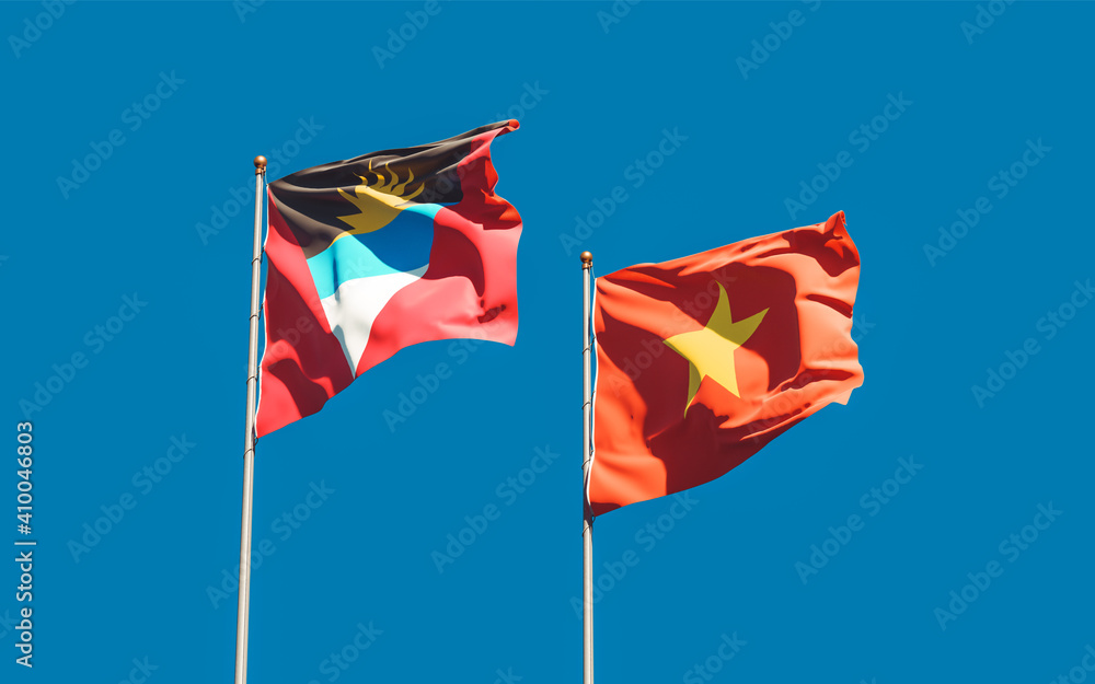 Flags of Vietnam and Antigua and Barbuda. Flags of Vietnam and Antigua and Barbuda.