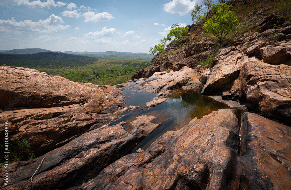 Rock pool high above the trees on a clifftop Rock pool high above the trees on a clifftop