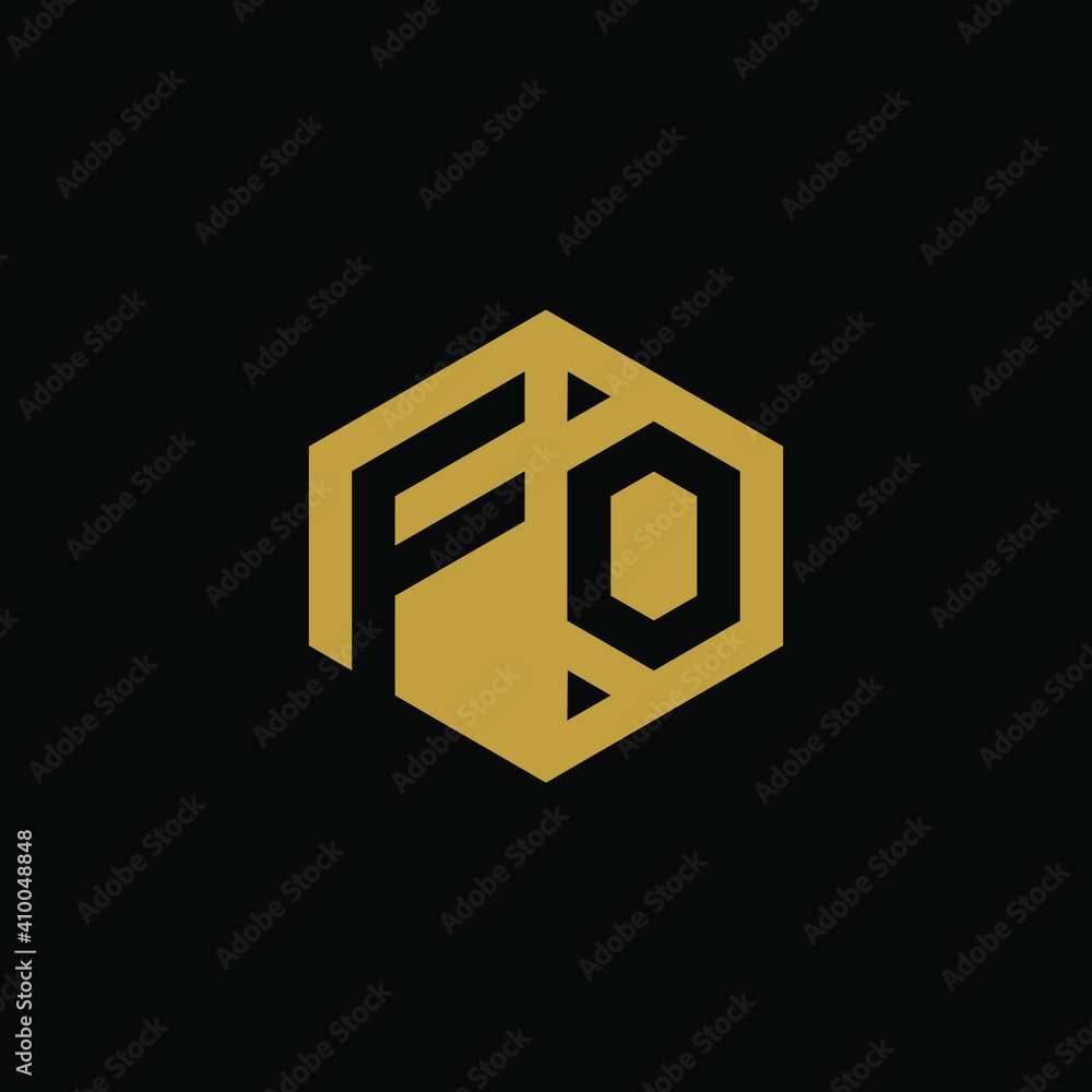 Initial letter FO hexagon logo design vector Initial letter FO hexagon logo design vector