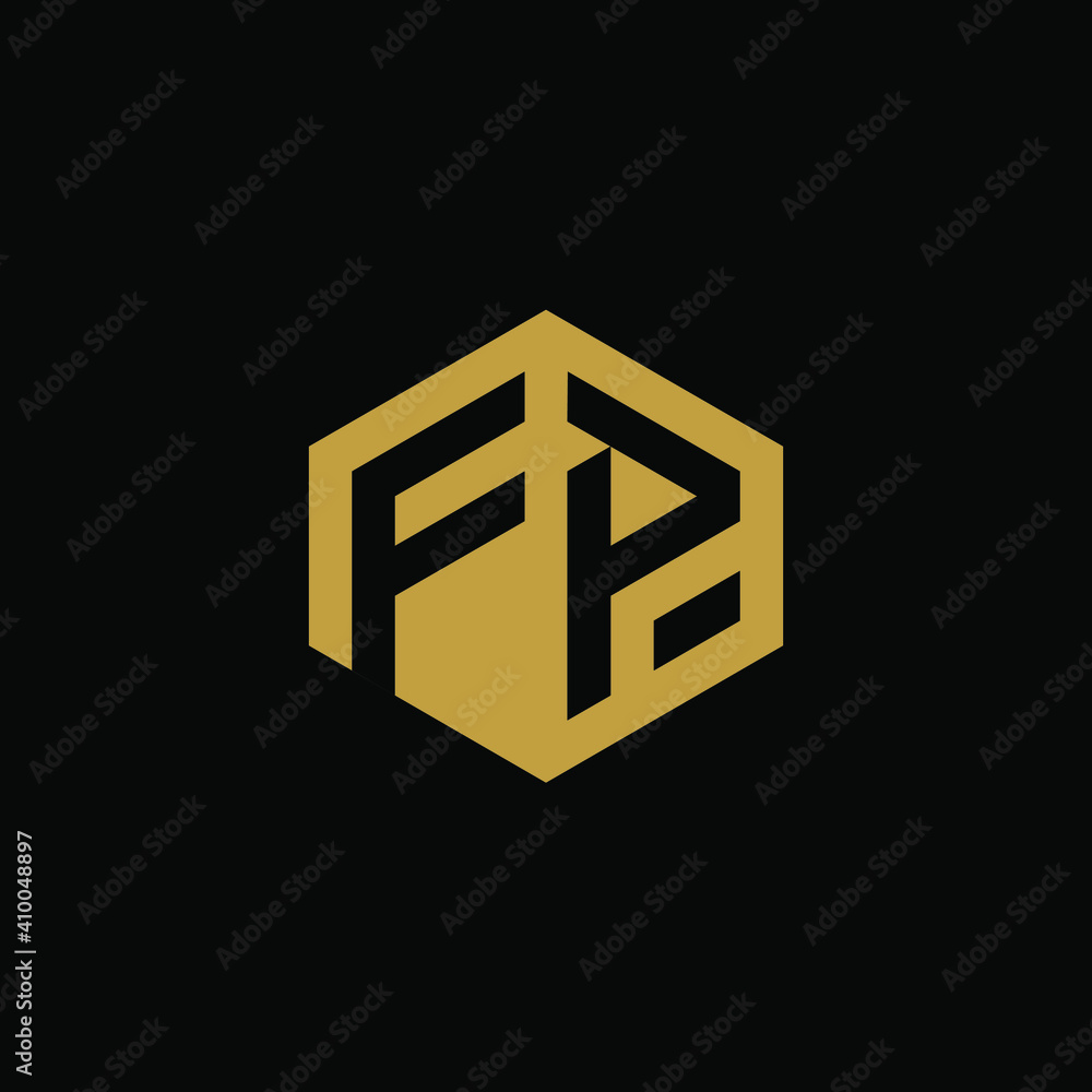 Initial letter FP hexagon logo design vector Initial letter FP hexagon logo design vector