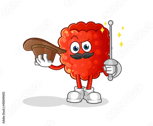 raspberry fencer character. cartoon mascot vector