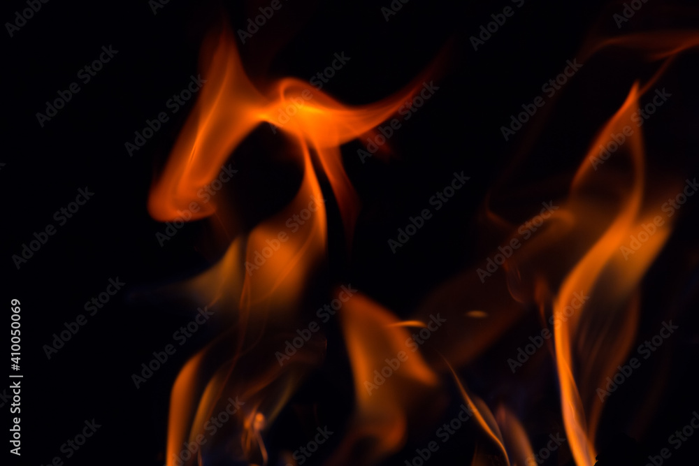 Fototapeta premium Flames on a black background.