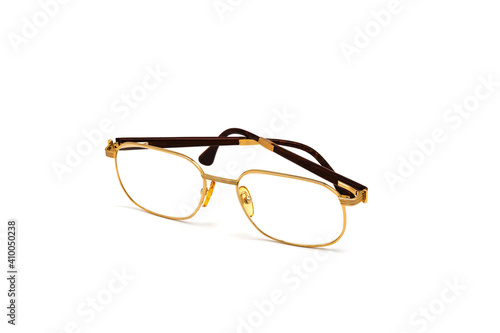 Glasses lie on a white background.