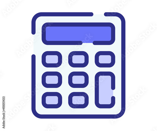 calculator calculate count single isolated icon with dashed line style