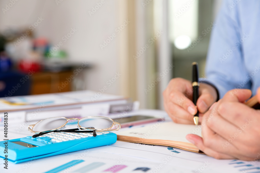 An accountant or businessman at work An accountant or businessman at work