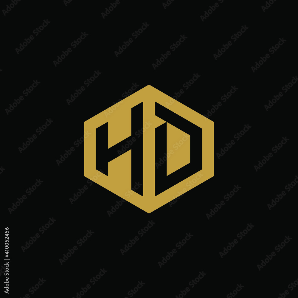 Initial letter HD hexagon logo design vector Initial letter HD hexagon logo design vector