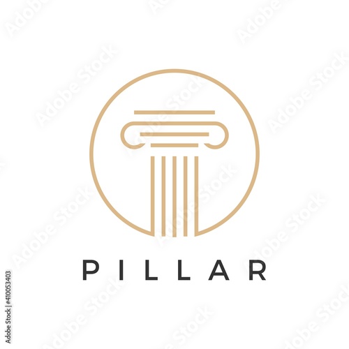 law pillar logo vector icon illustration