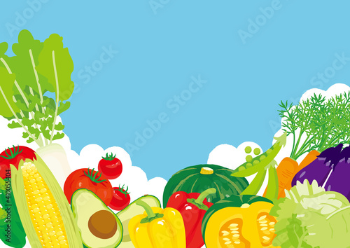 野菜イラスト　背景フレーム