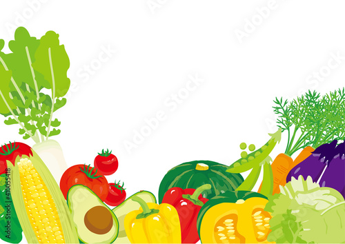 野菜イラスト　背景フレーム