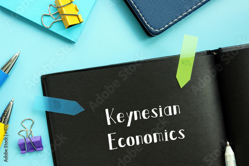 Business concept meaning Keynesian Economics with sign on the page. photo