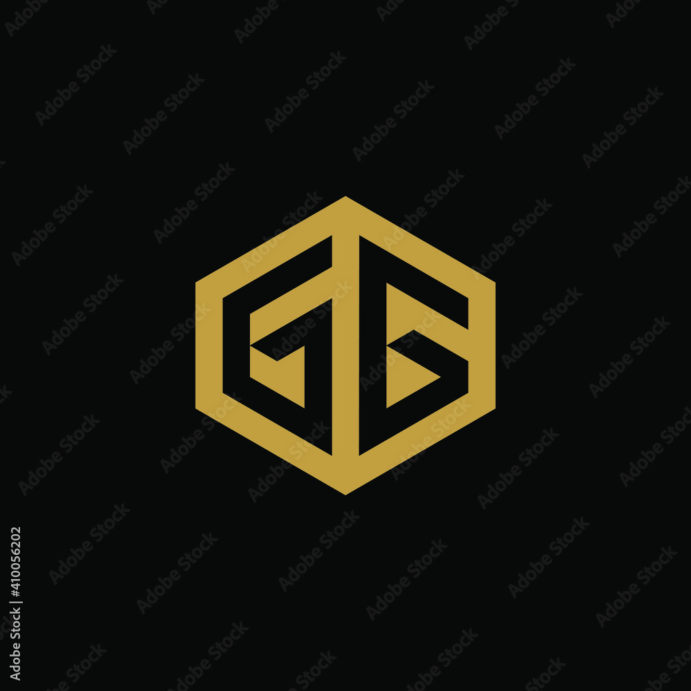 Initial letter GG hexagon logo design vector Initial letter GG hexagon logo design vector