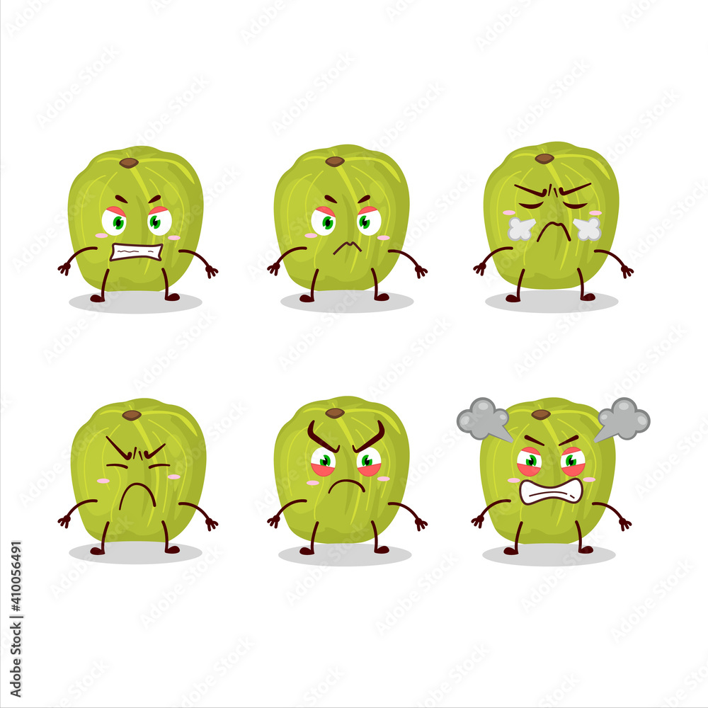 Obraz premium Amla cartoon character with various angry expressions