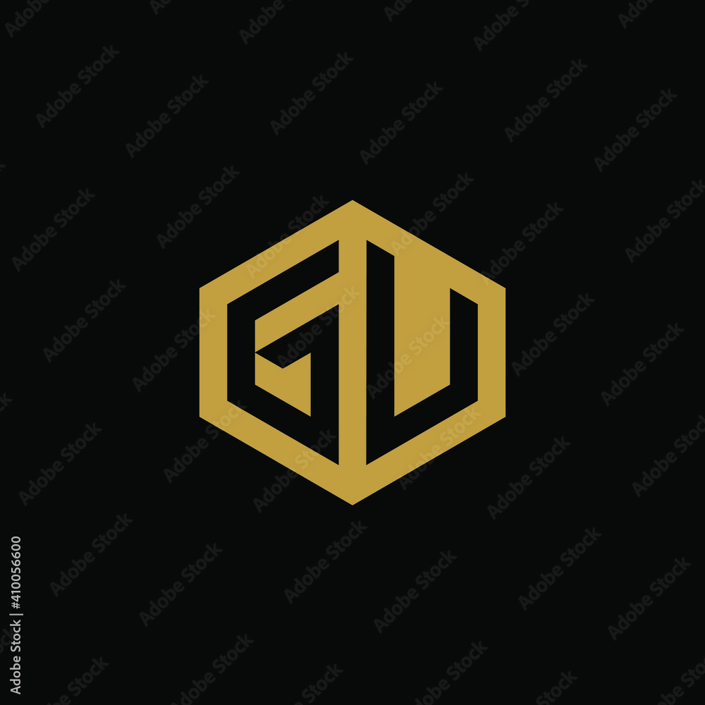 Initial letter GV hexagon logo design vector Initial letter GV hexagon logo design vector