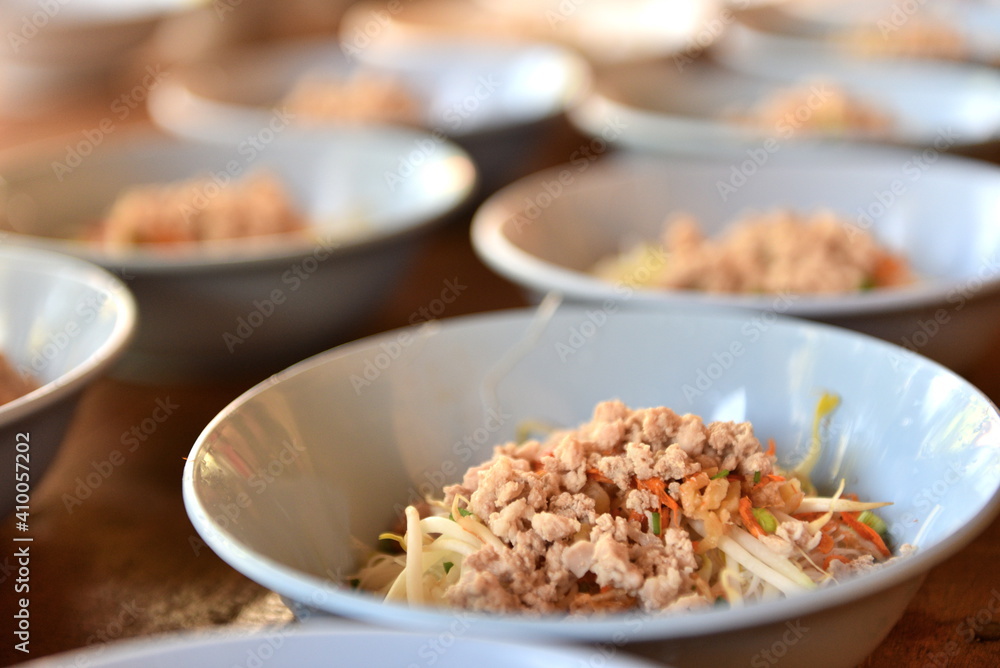 Food noodles for donation Making merit to the poor Food noodles for donation Making merit to the poor